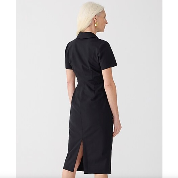J Crew Collared Sheath Dress in Bi-Stretch Wool Blend - Picture 2 of 6